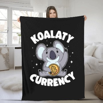 Discover Koalaty Currency Funny Bitcoin Koala Quote BTC Fleece Blankets