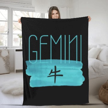 Discover GEMINI OX AESTHETIC ZODIAC Fleece Blankets
