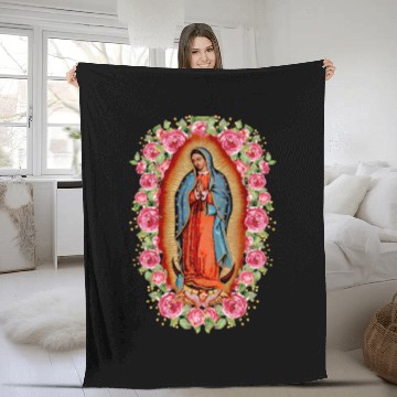 Discover Our Lady Virgen De Guadalupe Virgin Mary Fleece Blankets