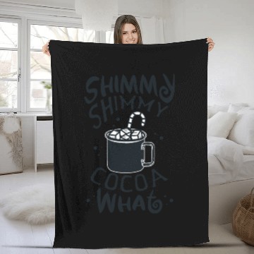 Discover Shimmy Shimmy Hot Cocoa Black Fleece Blankets