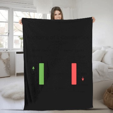Discover Anatomy of a Candlestick (Black Fonts and Lines). Fleece Blankets