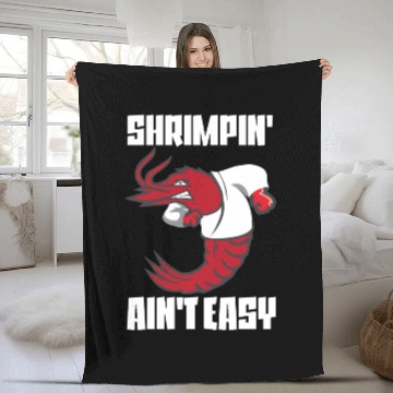 Discover Shrimpin' Ain't Easy Shrimp Jiu Jitsu Fighter Fleece Blankets