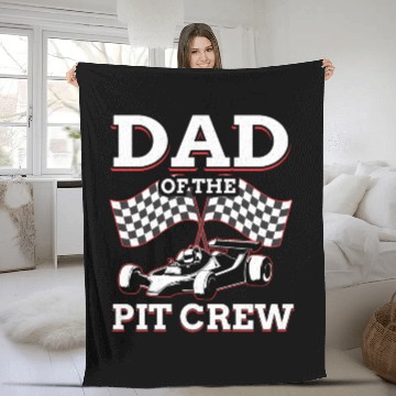 Discover Dad Of The Pit Crew Race Car Racing Fleece Blankets