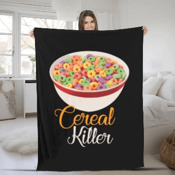 Discover Funny Breakfast Fleece Blankets Cereal Killer Fleece Blankets