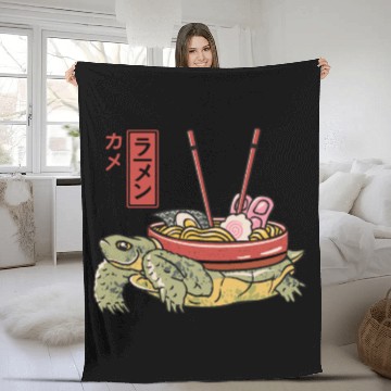 Discover Turtle I Just Really Love Ramen Fleece Blankets