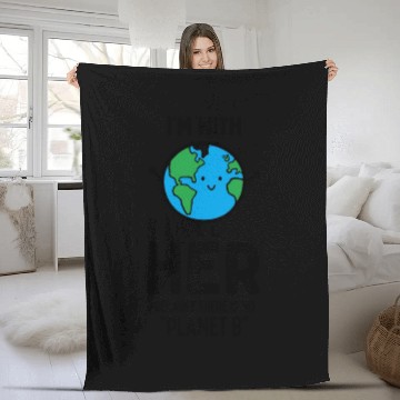 Discover Happy Earth Day I'm With Her Cute Recycling Teache Fleece Blankets