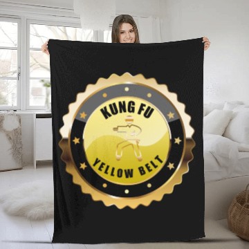 Discover Kung Fu Yellow Belt Achievement award Fleece Blankets