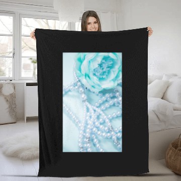 Discover Pretty Pearls with Blue Peony Fleece Blankets
