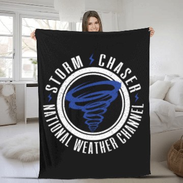 Discover National Weather Channel Crew Funny Storm Chaser Fleece Blankets