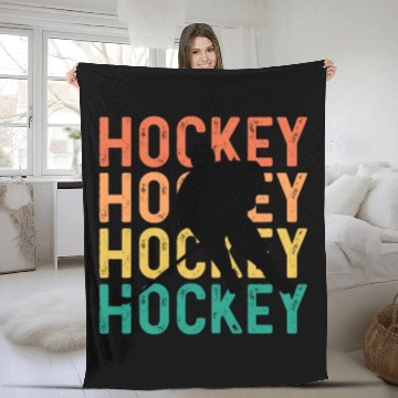 Discover Vintage Retro Hockey Fleece Blankets