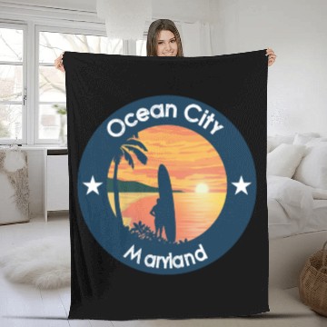 Discover Ocean City Maryland Fleece Blankets
