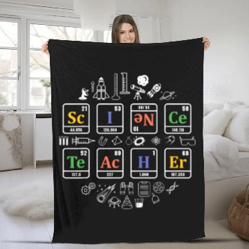 Discover Science teacher periodic table chemistry elements Fleece Blankets