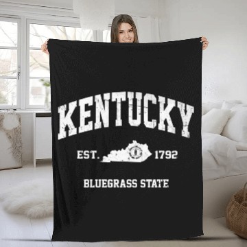 Discover Kentucky Ky Usa Vintage State Athletic Style Gift Fleece Blankets