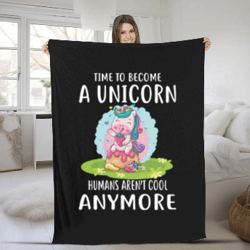 Discover Unicorns Time to become a Unicorn Strawberry cute Fleece Blankets