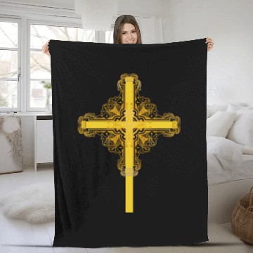 Discover Cross Jesus God Messias Gift crucifix Pray Fleece Blankets