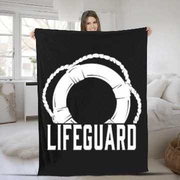 Discover Lifeguard Water Rescue Lifesaver Fleece Blankets