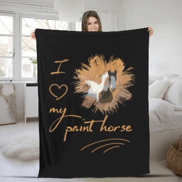 Discover Paint Horse I Love My Paint Horse Fleece Blankets