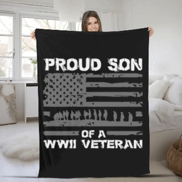 Discover Proud Son Of A Wwii Veteran Fleece Blankets For Men