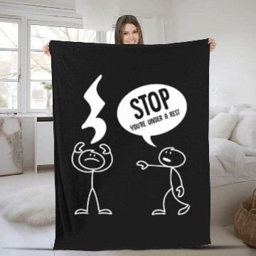 Discover Funny Music Teacher Quote Rest Musical Notes Pun Fleece Blankets