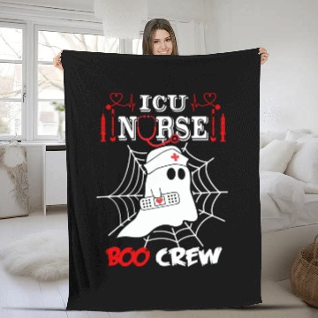 Discover Boo Boo Crew Nurse Ghost Fleece Blankets Halloween Costume