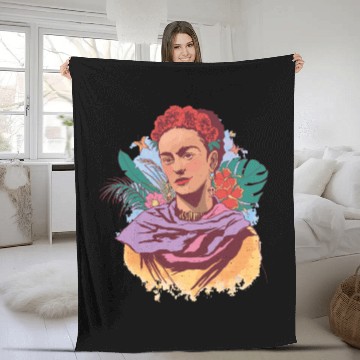 Discover FRIDA KAHLO COLOR PORTRAIT Fleece Blankets