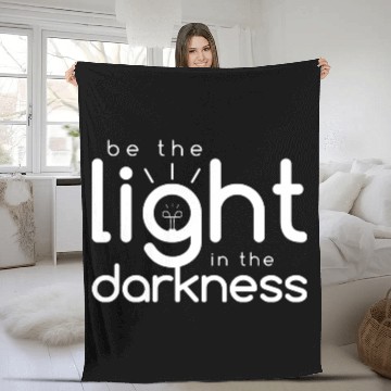 Discover Inspirational Quotes: Be the Light In the Darkness Fleece Blankets