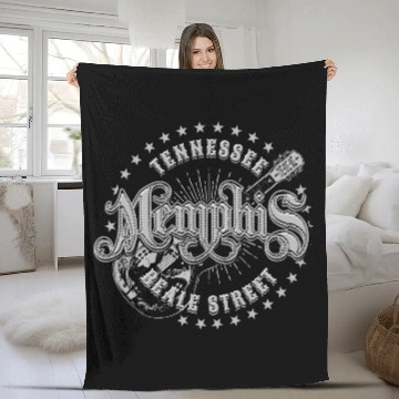 Discover Memphis Tennessee Beale Street Fleece Blankets