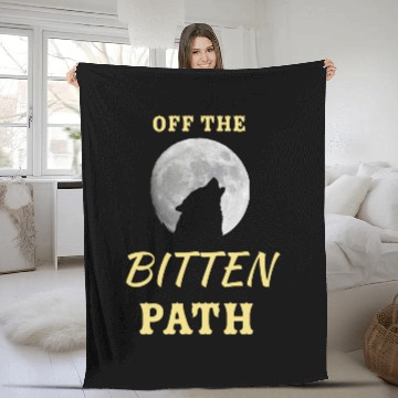 Discover Lone wolf off the beaten (bitten) path design Fleece Blankets