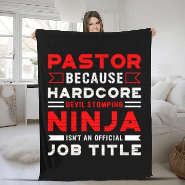 Discover Pastor Devil Stomping Ninja Official Job Title Fleece Blankets