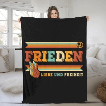 Discover Peace Love Freedom Peace Hand Finger Sign Fleece Blankets