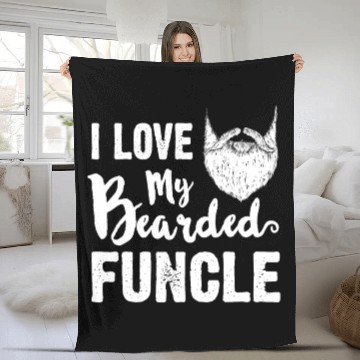 Discover I Love My Bearded Funcle Cool Uncle Family Gift Fleece Blankets