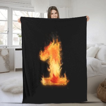 Discover fire flame number 1 two Fleece Blankets
