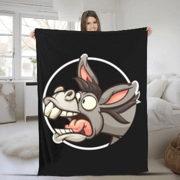 Discover Funny Donkey Donkey Mule Fleece Blankets