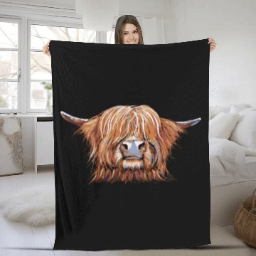 Discover Highland Cow Print Animal Print ' Charmer ' Fleece Blankets