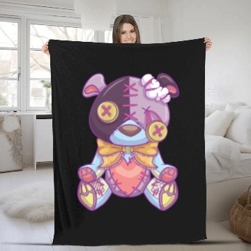 Discover Pastel Goth Teddy Bear Japanese Anime Kawaii Fleece Blankets