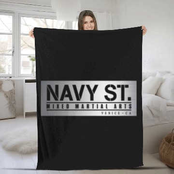 Discover Navy st. Fleece Blankets