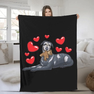 Discover Irish Wolfhound Dog With Stuffed Animal Fleece Blankets