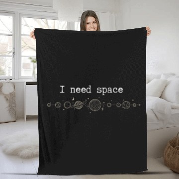 Discover I need Space white Fleece Blankets
