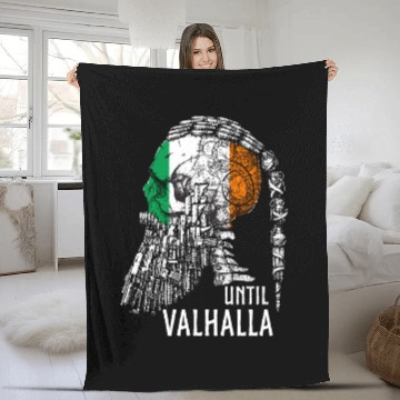 Discover Until Valhalla, Vikings, Viking irish Flag Fleece Blankets