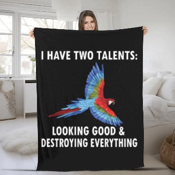 Discover Macaw Owner Gifts Bird Scarlet Macaw Parrot Lover Fleece Blankets