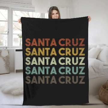 Discover Retro Santa Cruz California Fleece Blankets