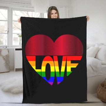 Discover 65 MCMLXV LGBT GAY PRIDE RAINBOW FLAG LOVE HEART Fleece Blankets