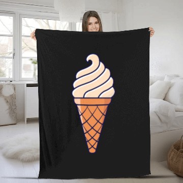 Discover SOFT ICE CREAM ICE CUP WAFFLE ICE CREAM GIFT IDEA Fleece Blankets