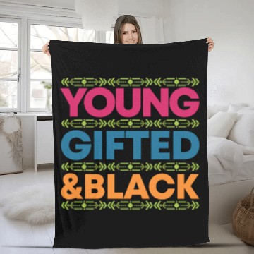 Discover Young Gifted Black African American Black Power Fleece Blankets