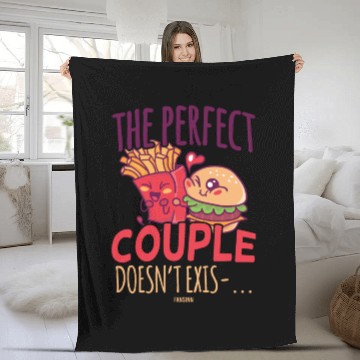 Discover French fries and hamburger buns Fleece Blankets