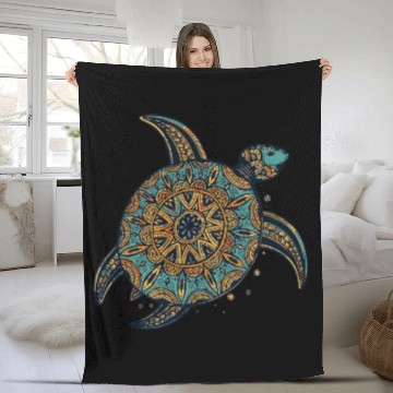 Discover Tribal Hawaiian Sea Turtle Fleece Blankets World Turtle