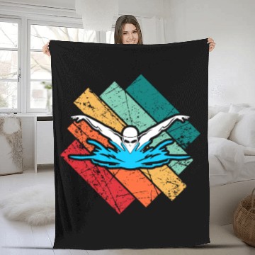 Discover Swim Swimming Fleece Blankets