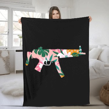 Discover Tropical Gun Lover Firearm Beach Hawaiian Gift Fleece Blankets