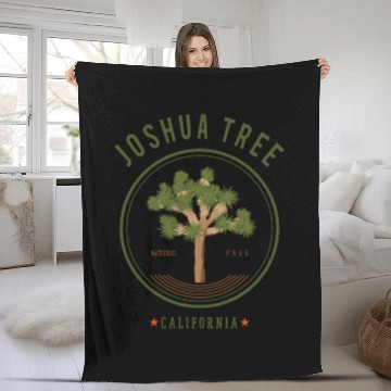 Discover Joshua Tree National Park Fleece Blankets California Trees