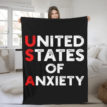 Discover united states of anxiety Fleece Blankets